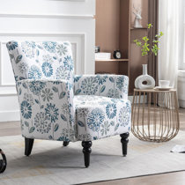 Accent chairs blue online and white